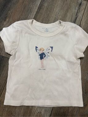 White crop T-shirt with Fairy size small